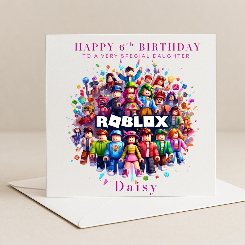 Roblox Birthday Card Gaming Theme Any Age Etsy UK Il Jzey 