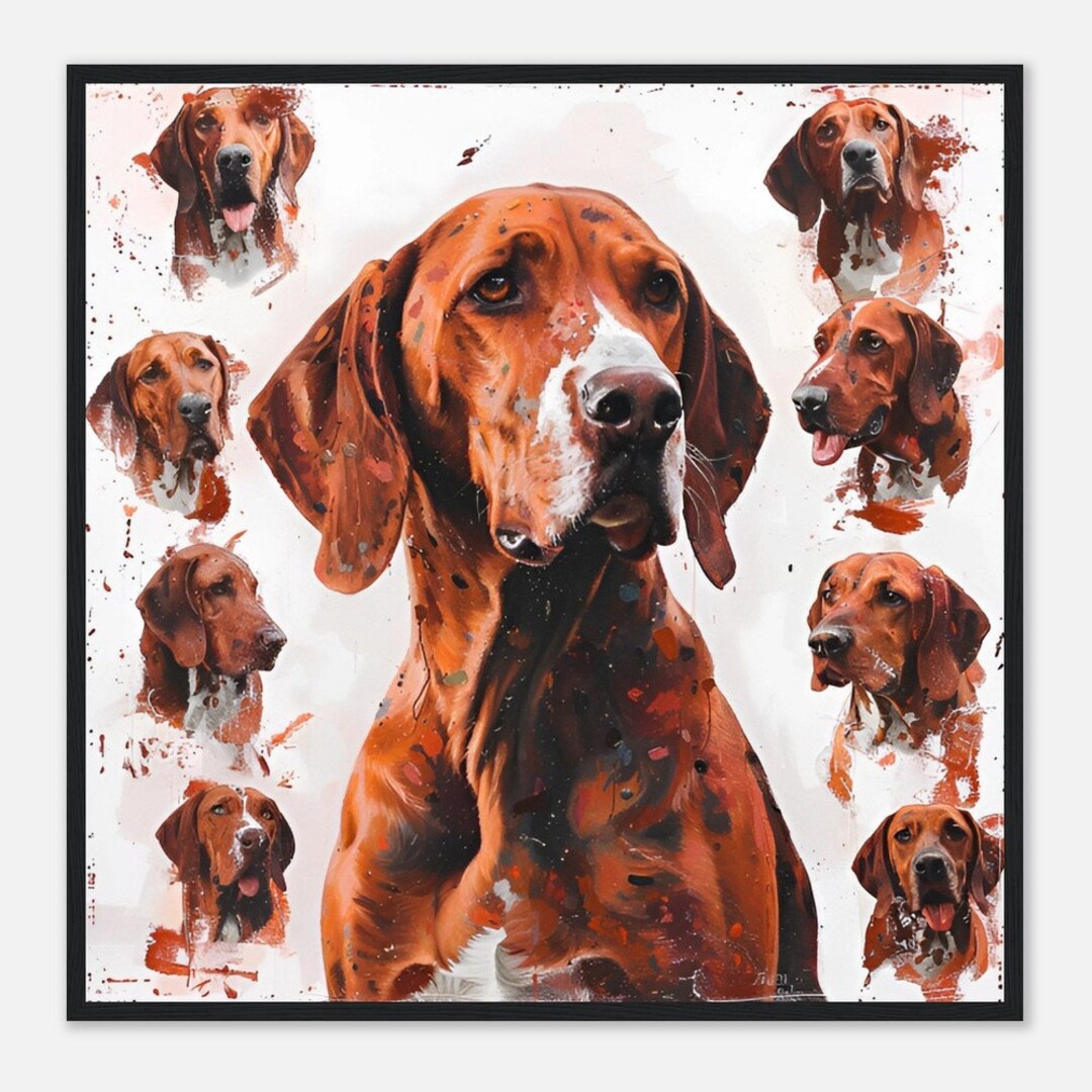 The Many Faces of the Beautiful Redbone Coonhound Classic Matte Paper ...