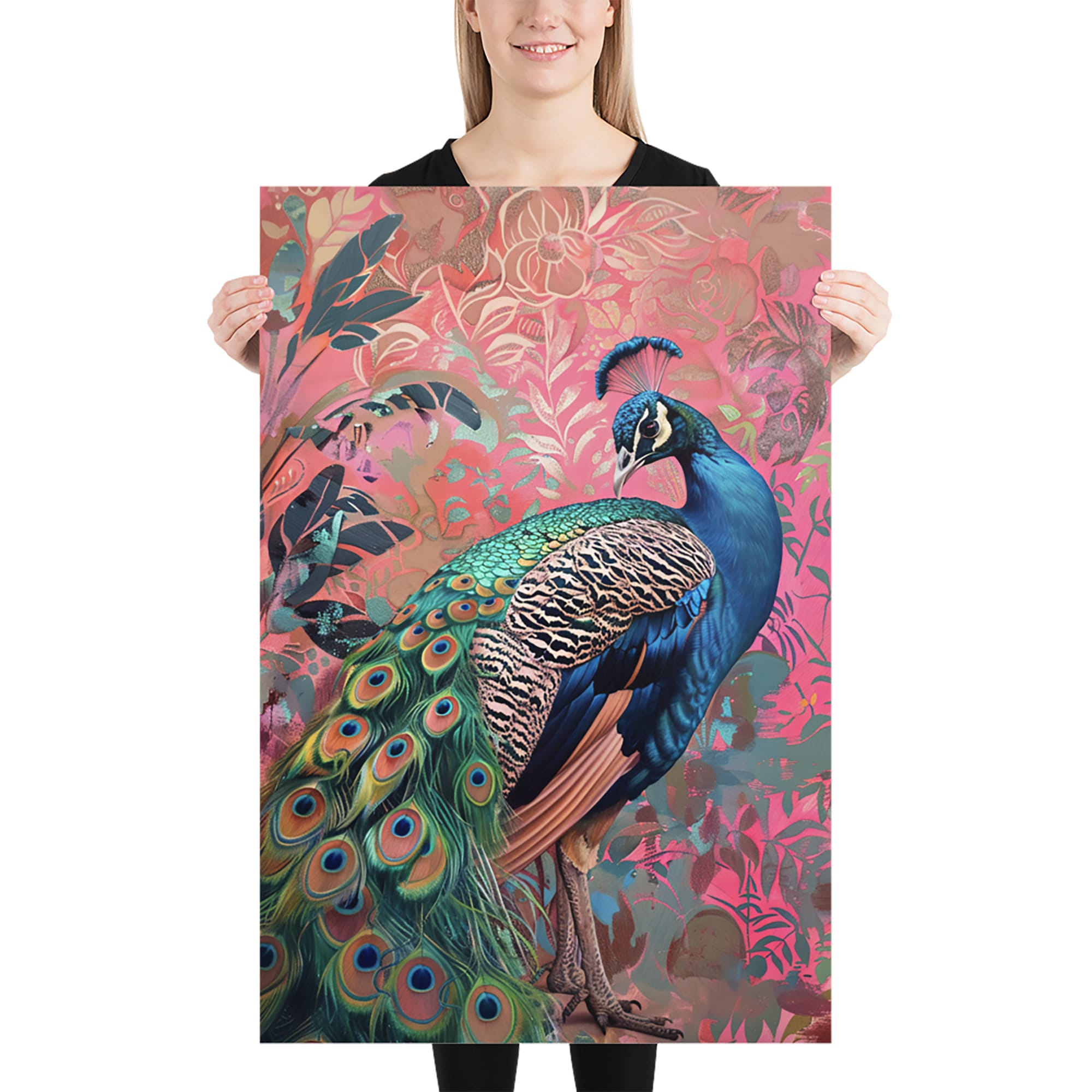 Peacock Painting - Maximalist Wall Art - Tropical Print - Etsy