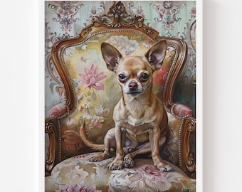 Chihuahua painting - maximalist wall art