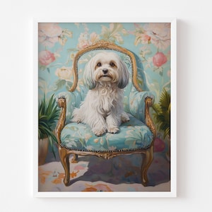 Maltese fine art print - maximalist wall art