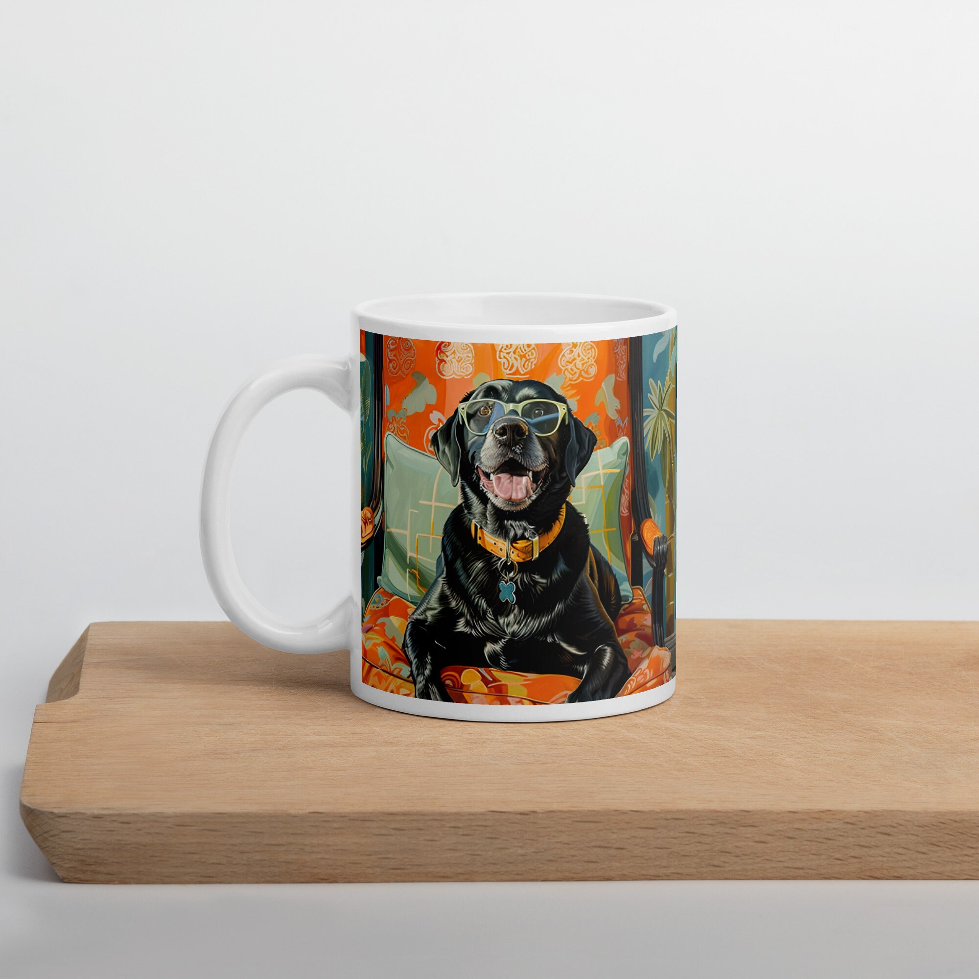 Hundetasse Mit Labrador-Motiv – Keramik-Becher Inkl. Löffel Im Henkel (330 Ml, Schwarz)