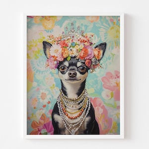 Chihuahua fine art print - maximalist wall art