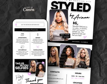 Acuity Scheduling Template Lash Tech Branding, Hair Stylists, MUA, Nail Techs Beauty Pros, Beauty Business, Canva Templates Booking Website