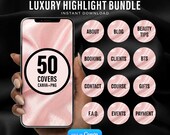 Pink Instagram Highlight Covers DIY Editable Canva Template 50 IG Story Covers for Beauty Brands, Pro Design Templates for you Business