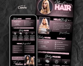 Acuity Scheduling Template Hair Stylist, Pink Acuity Template Booking Site Lash Hair Makeup Esthetician Branding Scheduling, Canva Templates