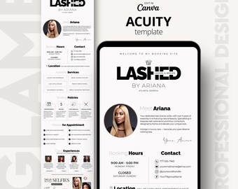 White Acuity Scheduling Template for Med Spa, Minimalist Esthetician Booking Site, Clean Lash Artist, Nurse Injector Website, DIY Canva