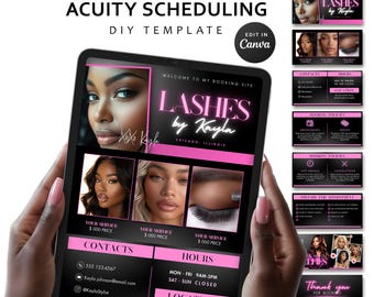 Pink Acuity Scheduling Template: Salon Booking Website Banners Canva Editable (Digital Download)