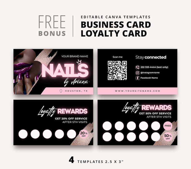 Nail Tech Acuity Schemaläggningsmall Bokning Webbplats Branding | Redigerbara Canva-banners (digital nedladdning) bild 4
