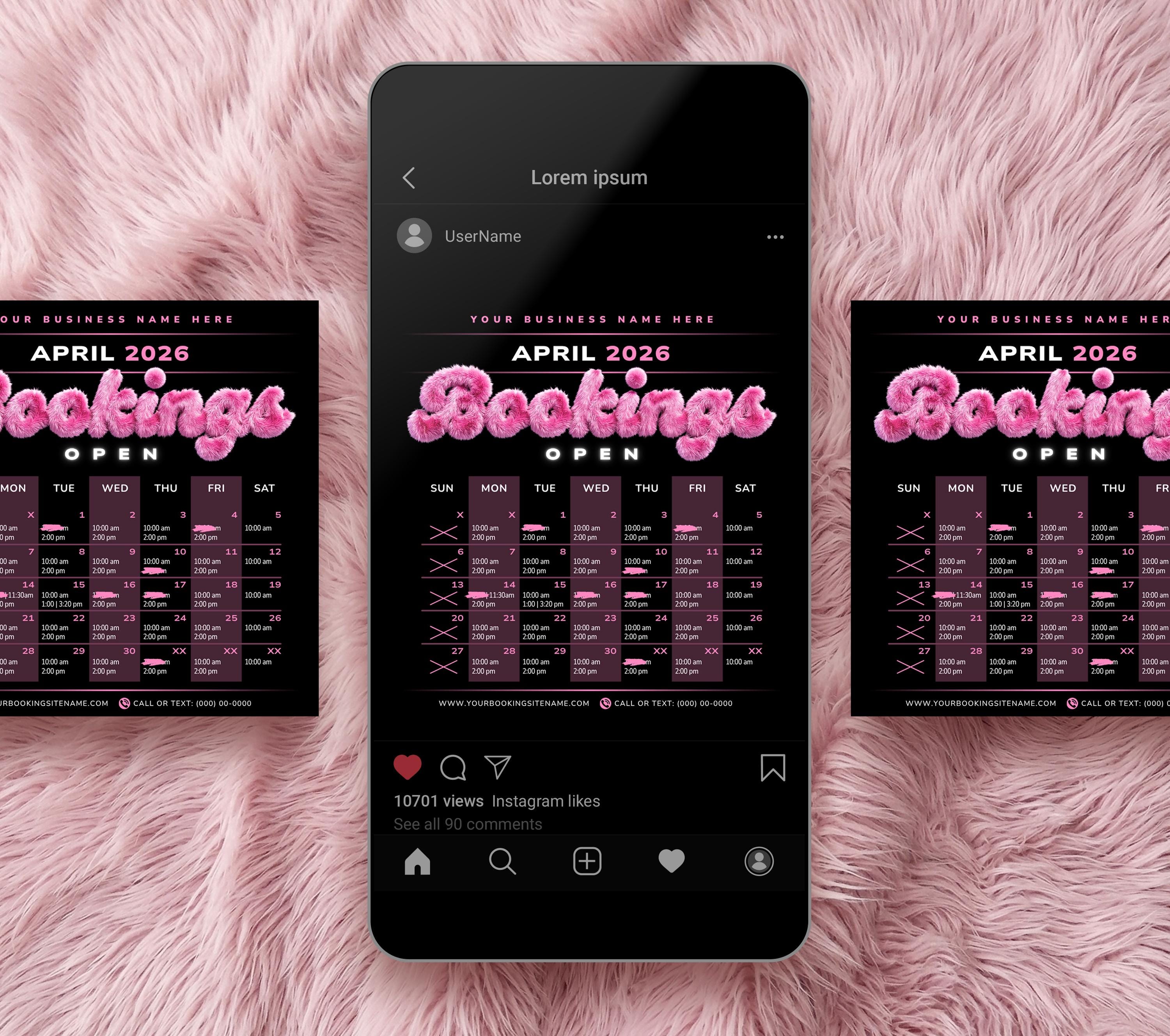 Monthly Available Appointments Time Slots Flyer Template, Instagram ...