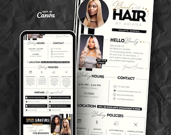 Acuity Scheduling Template for Hairstylist Branding | Hair Stylists Booking Website, DIY Editable Canva Templates