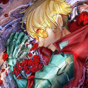 Vash and Flowers Trigun Print