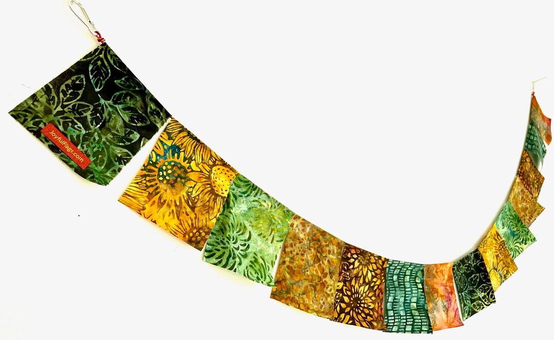 Earth & Peace Prayer Flags for Garden, Boho Sunflower Decor, Earthy ...