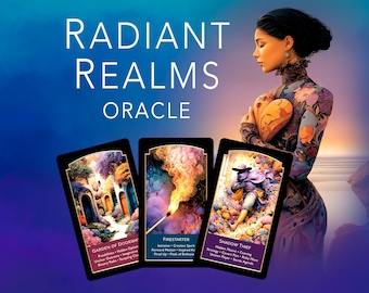 ORACLE RADIANT REALMS / Un jeu de 69 cartes pour une orientation intuitive et la découverte de soi / Oracle Answers / Oracle Deck / Tarot Spiritual Gift