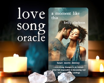 ROMANCE ORACLE CARDS with Love Song Titles – Twin Flame, Soulmate, Breakup, Self-Love, Heart Healing, Tarot Size Deck for Romance Readings
