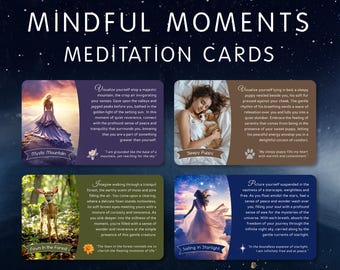 Oracle Deck with Meditation Prompts for Stress Relief, Daily Calm, and Mindful Self-Care | 54 Meditation & Healing Cards
