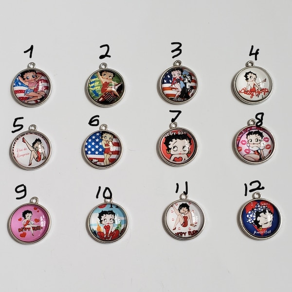 Sale 2-4pcs cute charms of Classic cartoon Betty Boop lady. Many designs, Pick sets in select options