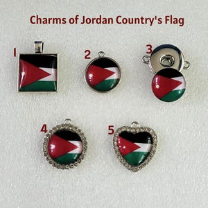 Jordan country's Flag Charms, a FIFA soccer team, Sale starts from 2-4pcs, made with CZ Stones Inlay, For DYI Jewelry accessories