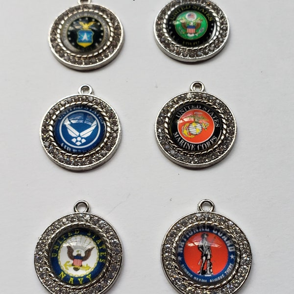 Sale 4pcs charms honor Military Service Army, Navy, National Guard, Airforce