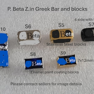 Enamel Greek Letter Charms: Stainless Steel Phi B Σ Pendants