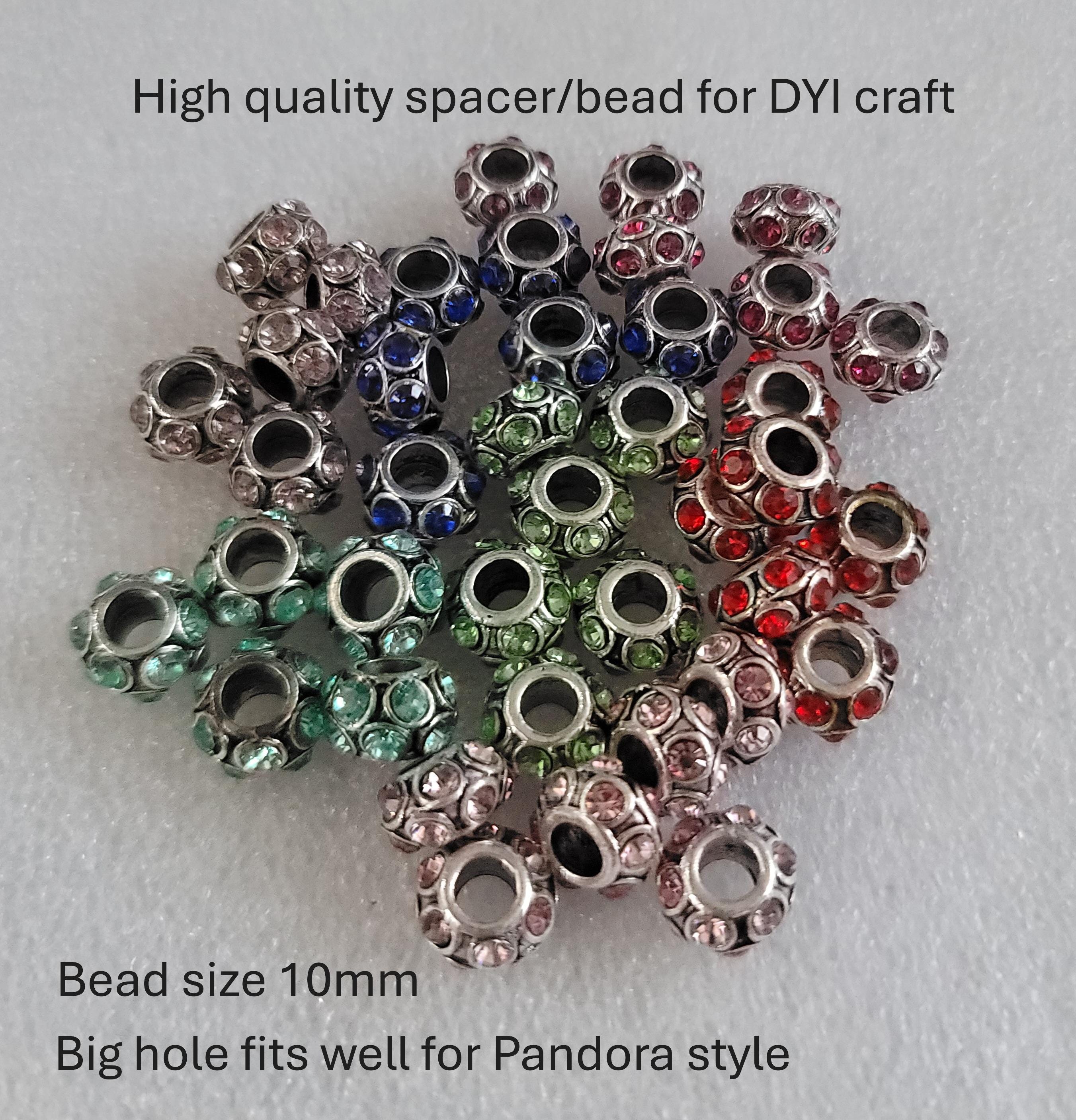 Rhinestone Spacer Beads for Pandora Style Bracelet or DI 