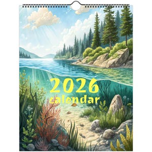 Estações em Miniatura - Calendário de Parede 2026 | Arte Minimalista | 13 Páginas | Tamanho Carta | Começa no Domingo
