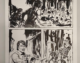 ザゴールとシコ対スケルトンのオリジナルイラスト