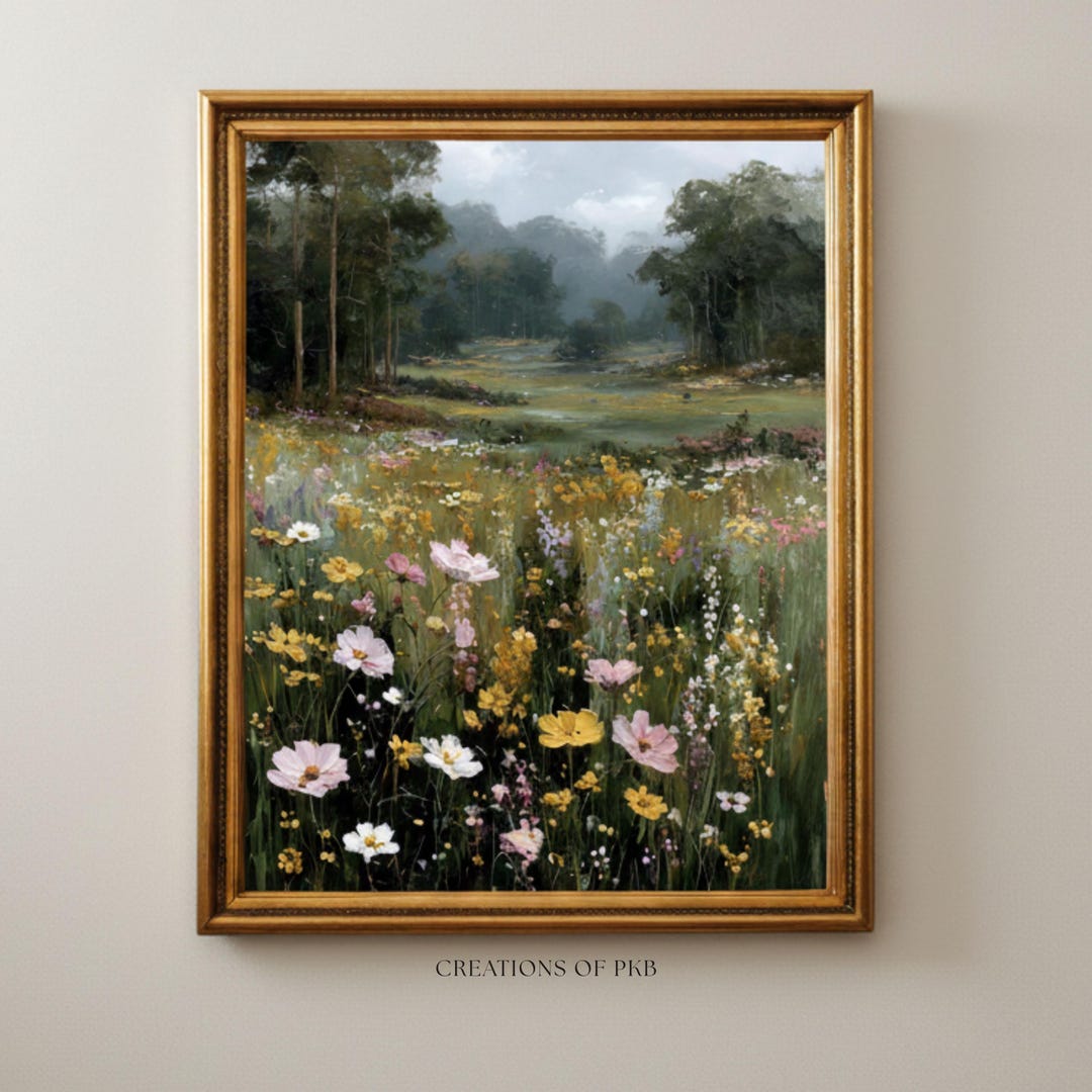 Floral Poster Meadow Yellow Flowers: Muted Botanical Wall Art Print - Etsy