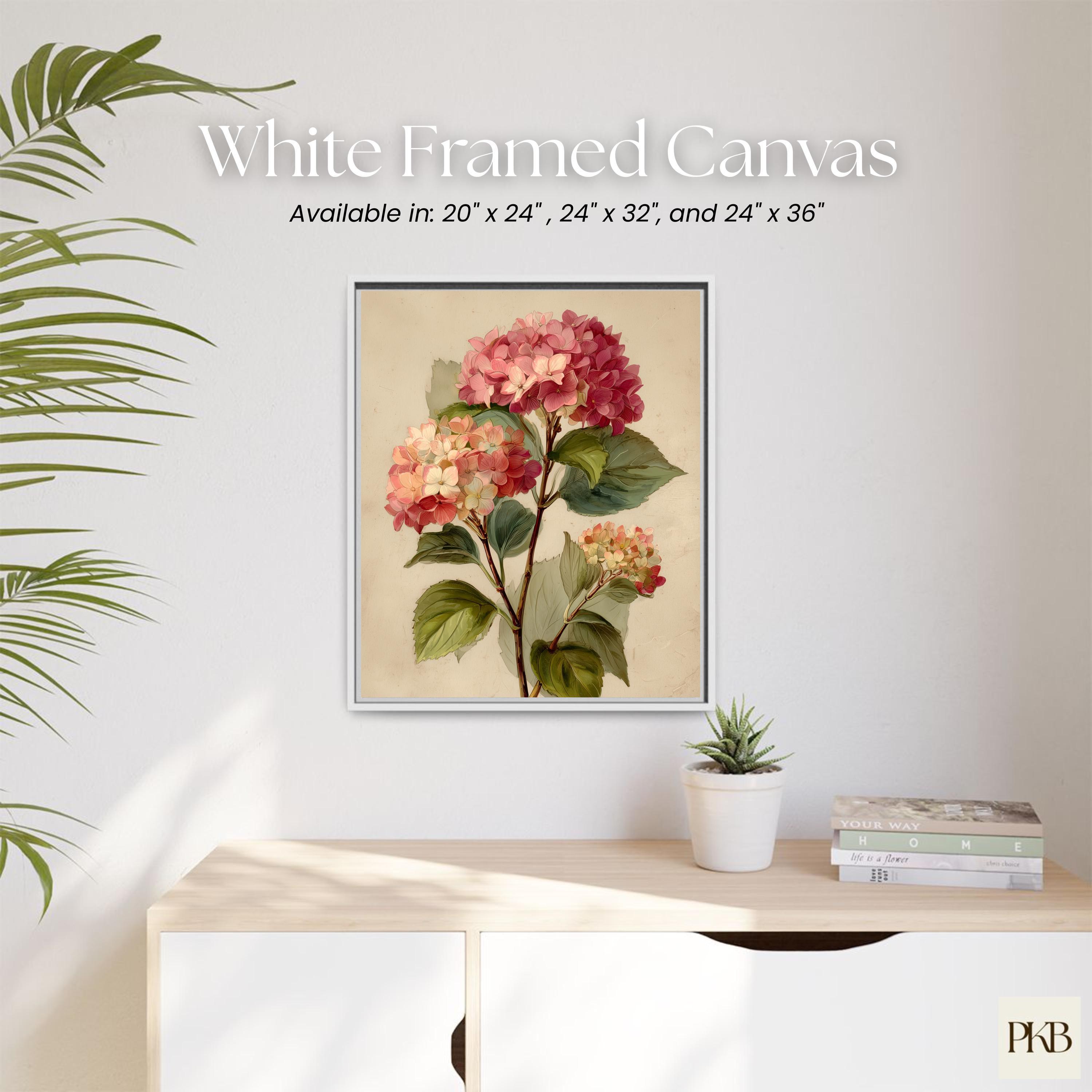 Vintage Hydrangea Print, Pink Floral Botanical Art, Cottagecore Wall ...