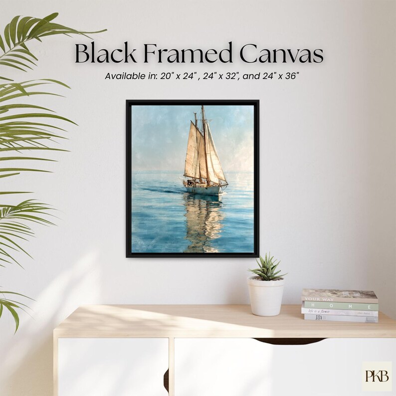Sailboat Print, Nautical Wall Art, Calm Sea Poster - Etsy