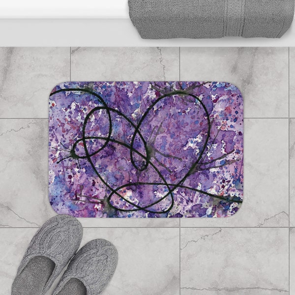 BTS Love Yourself : Answer Watercolor Painting - Microfiber Bath Mat (Large Design Ver.)