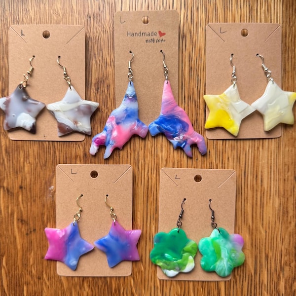 Hand Made - Large Upcycled Melted Plastic Earrings