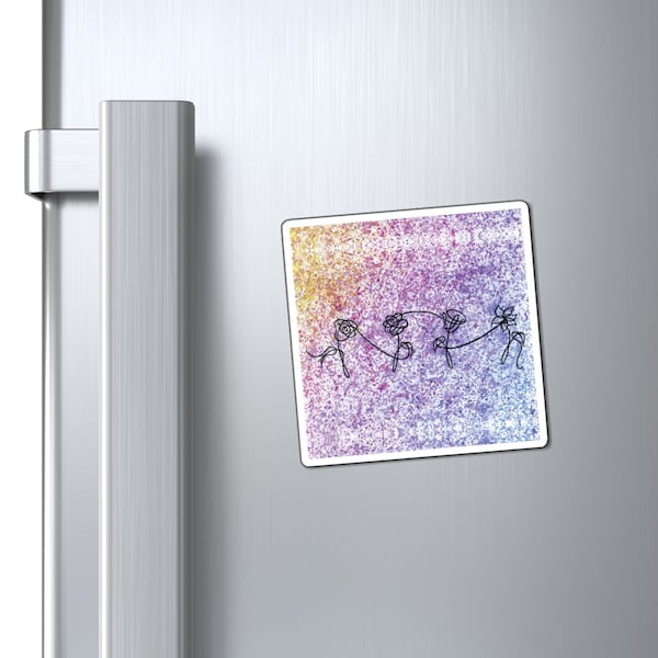 BTS Love Yourself : Her Multicolor Gradient Watercolor Painting - Magnets