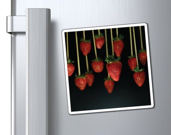 Hanging Strawberries Galore Food Photography - Magnets