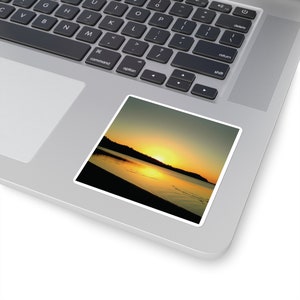 Warme australische Sonnenuntergang Landschaftsfotografie - quadratische Aufkleber