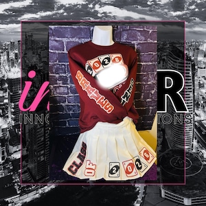 Custom Graduation Skirt & Sweatshirt Set – Class of 2025 Senior Outfit, Card-Inspired Grad Look, We Out 2-Piece Set