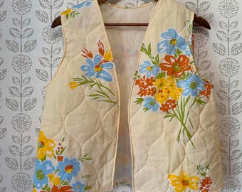 Handmade Vintage Quilted Floral Vest