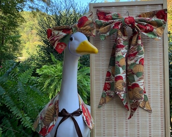 Fall Reversible Pumpkin Porch Goose Bow & Shawl Set