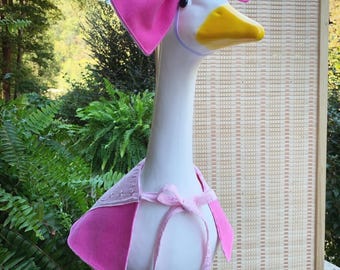 Reversible Pink Breast Cancer Awareness Porch Goose Bow & Shawl Set
