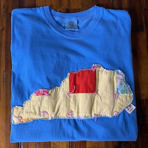 XL Vintage Hand-Stitched Patchwork Quilt Kentucky Tee