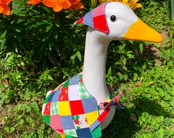 Vintage Reversible Patchwork Quilted Goose Outfit