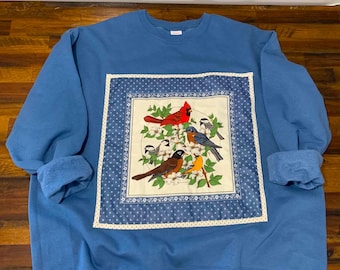 2XL Vintage Bird Quilted Sweatshirt