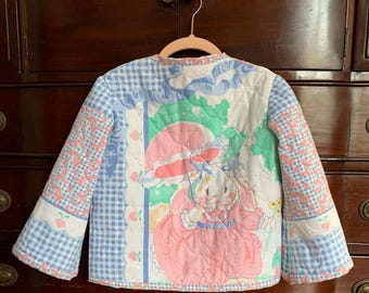 Vintage Bunny Rabbit Quilt Coat Jacket