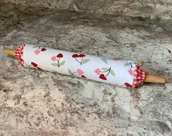 Red Gingham Rolling Pin Cover