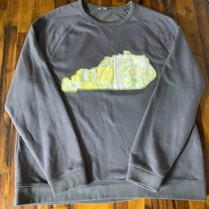 XXL Upcycled JCrew Vintage Hand-Stitched Patchwork Kentucky Sweatshirt