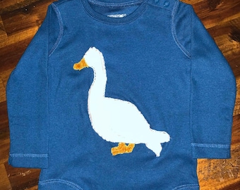 12Month Hand Stiched Goose Onsie