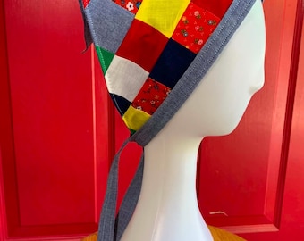 Reversible Vintage Patchwork Headscarf
