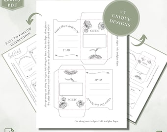 Hand Drawn Seed Packet Template: DIY Seed Saving Envelopes (PDF)