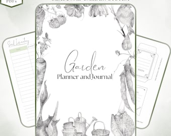 Hand-Drawn Garden Planner Journal | Seasonal Planning System (33-Page PDF)