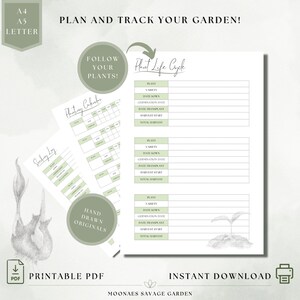 Unique Seed Starting Printable Planner | Hand-drawn Art Seed Log ...